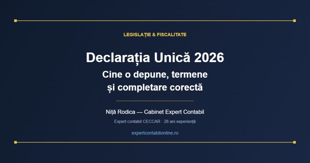 Declarația Unică 2026 - Ghid complet depunere și completare