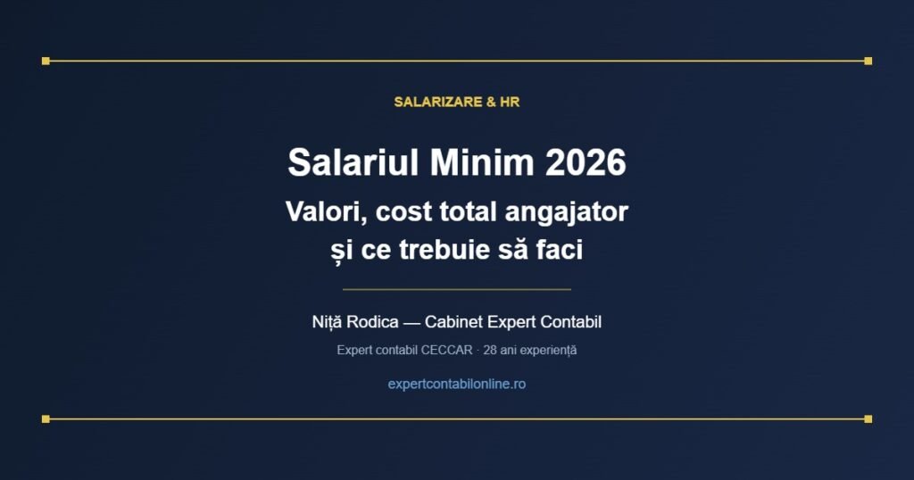 Salariul minim 2026 - Valori, contribuții și obligații angajator
